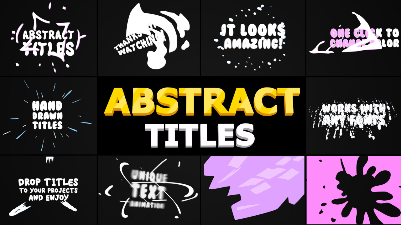 Abstract Cartoon Titles After Effects Templates Motion Array