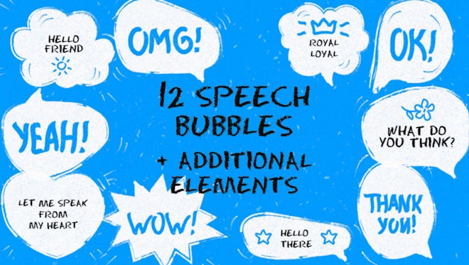 12 Funny Speech Bubbles: Motion Graphics Templates