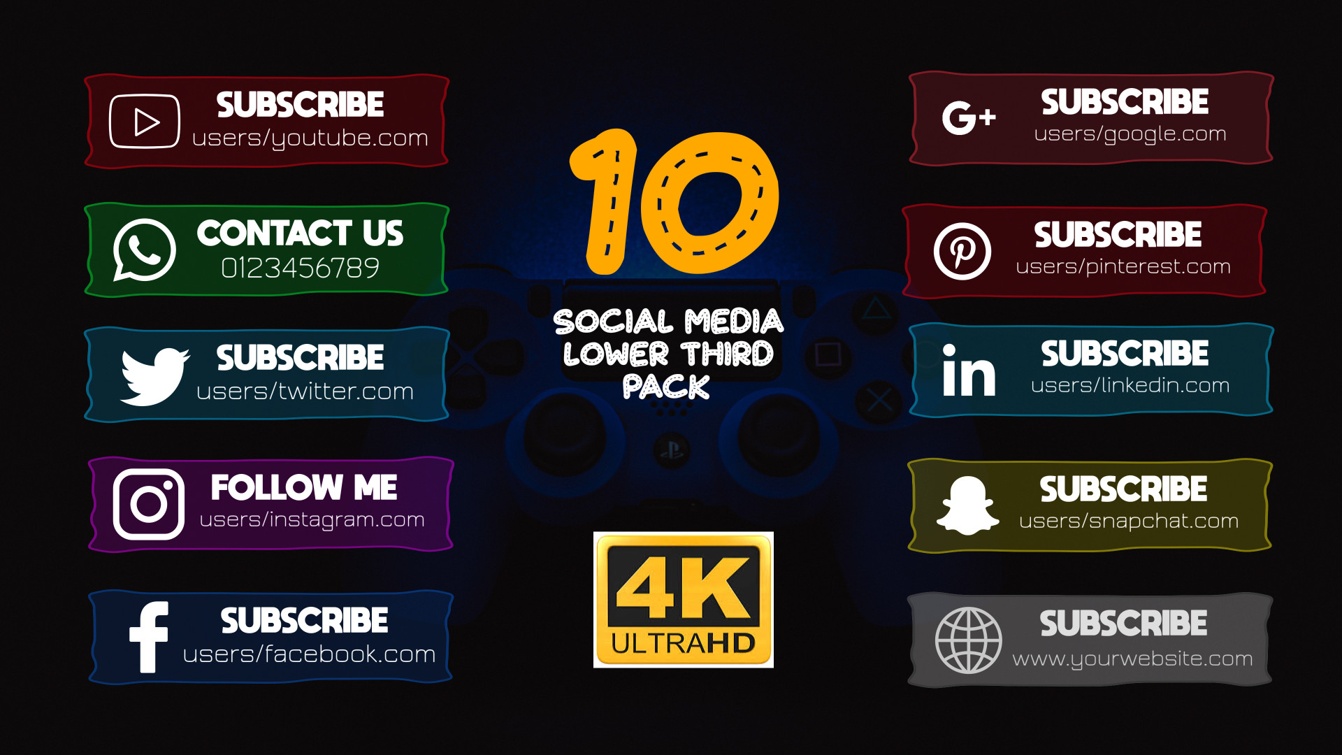 Social Media Lower Thirds Pack 4k Motion Graphics Templates Motion Array