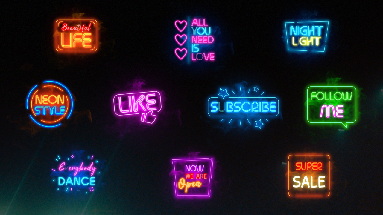 Neon Titles - After Effects Templates 