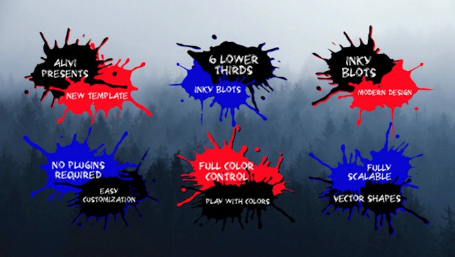 Inky Blots Lower Thirds: After Effects Templates