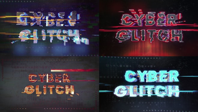 cyber glitch logo intro after effects template free download