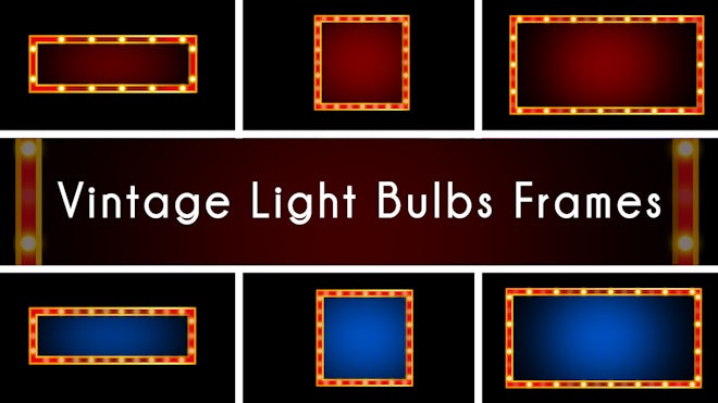 sæt Hæl fjer Vintage Light Bulb Frames - Stock Motion Graphics | Motion Array