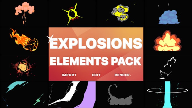 Cartoon Explosion Elements - After Effects Templates | Motion Array