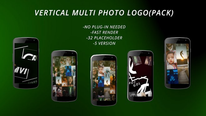 Vertical Multi Photo Logo (Pack): After Effects Templates