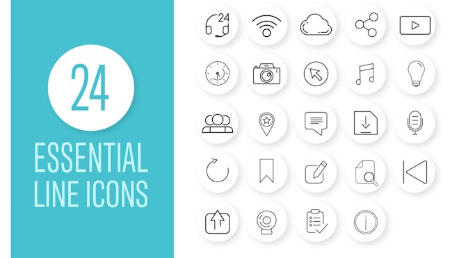 Essential Set Icon Pack, Lineal