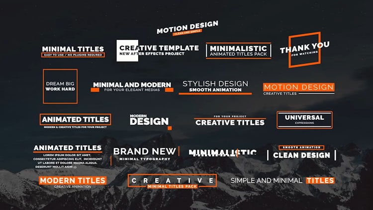 20 Animated Titles II: After Effects Templates