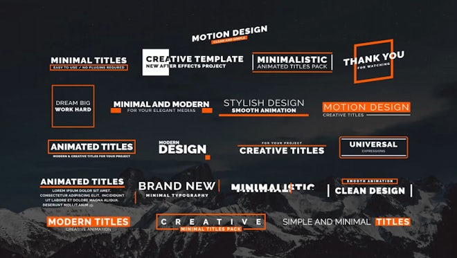 20 Animated Titles II: After Effects Templates