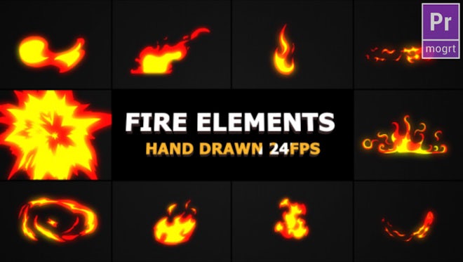 Hand Drawn Fire Elements - Motion Graphics Templates | Motion Array