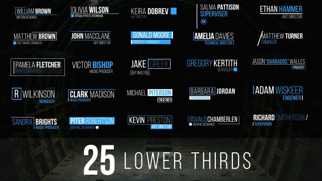 25 Lower Thirds: Premiere Pro Templates