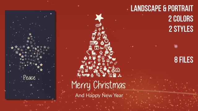 Portrait And Landscape Christmas Symbols: Stock Motion Graphics