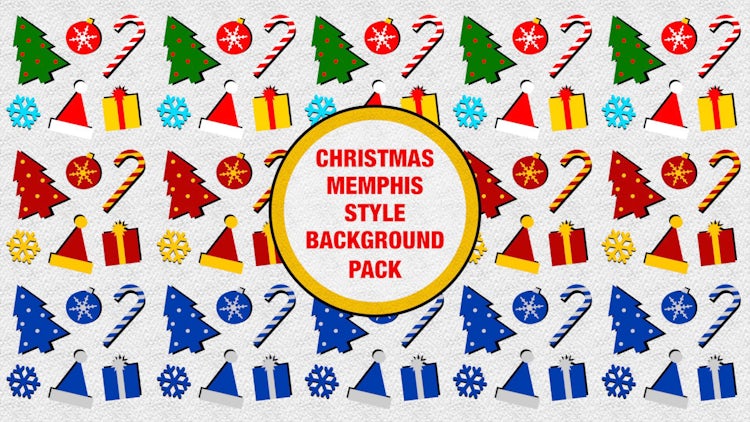 Christmas Memphis Style Background Pack: Stock Motion Graphics