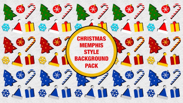 Christmas Memphis Style Background Pack: Stock Motion Graphics