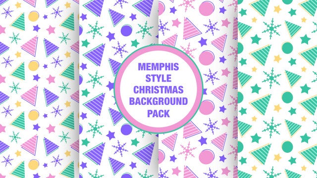 Memphis Style Christmas Background Pack: Stock Motion Graphics