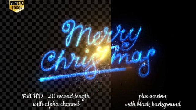 Magical Blue Merry Christmas Text: Stock Motion Graphics