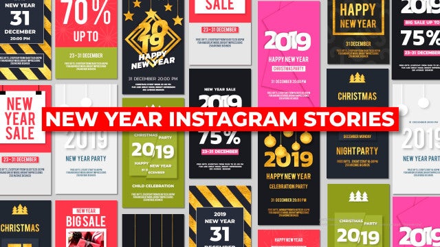New Year Instagram Stories: Premiere Pro Templates