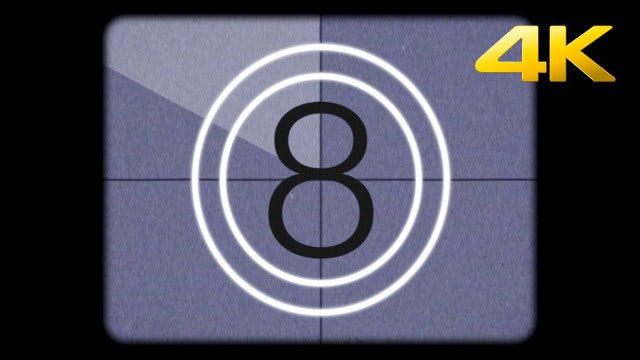Super 8mm Film Leader Countdown: Stock Motion Graphics