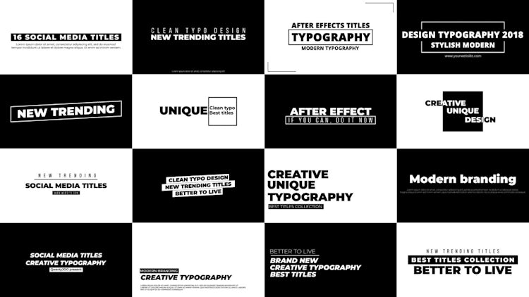 16 New Style Titles: After Effects Templates