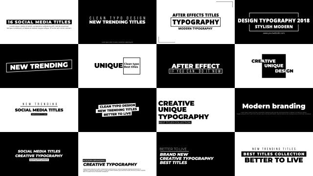 16 New Style Titles: After Effects Templates
