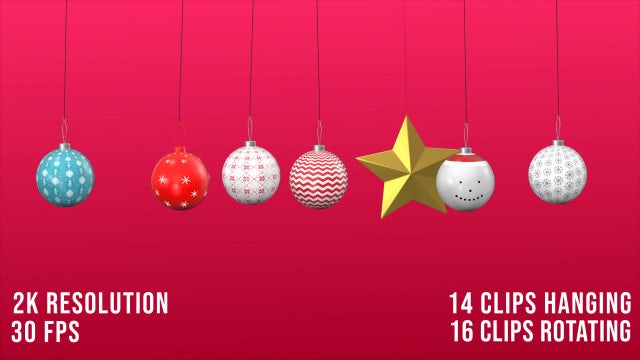 Christmas Ornament Hanging Pack: Stock Motion Graphics