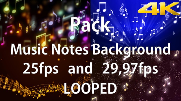 Music Notes Background Pack: Stock Motion Graphics