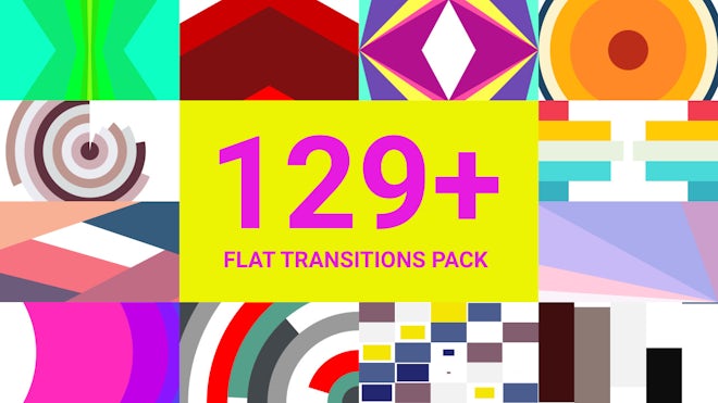 129 Flat Transitions Pack Premiere Pro Templates Motion Array