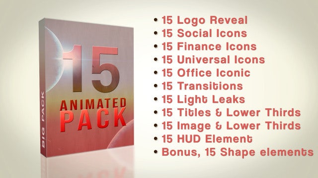 15 Animated Pack: After Effects Templates