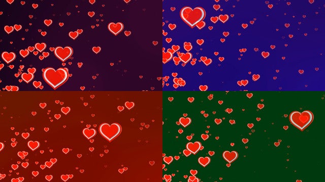 4 Backgrounds Hearts Loop: Stock Motion Graphics