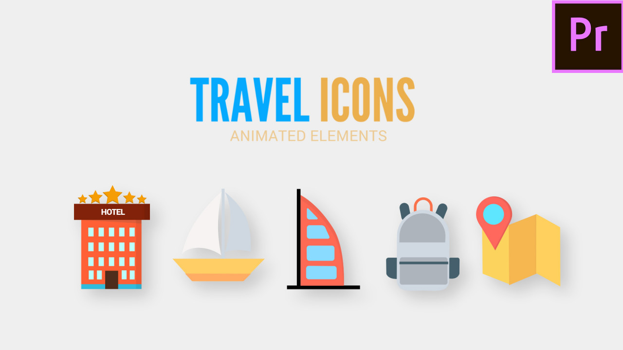 Travel Animated Icons - Motion Graphics Templates | Motion Array