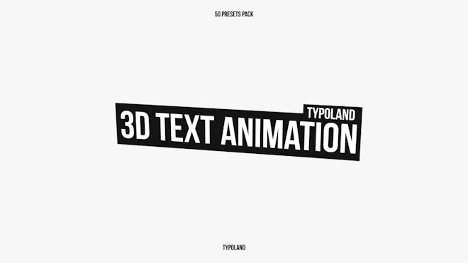 3D Text Animation Pack - Premiere Pro Presets | Motion Array