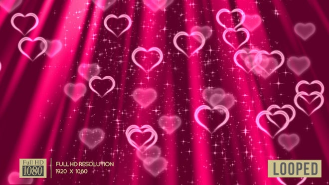 Valentines Hearts And Sparkle Stream - Stock Motion  