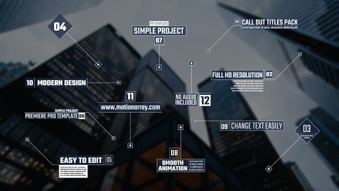 Call Out Titles Pack Premiere Pro Templates Motion Array