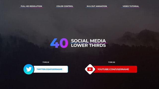 Social Media Lower Thirds: Premiere Pro Templates