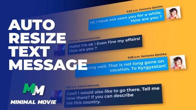 Clean Text Message Kit/ Autoresize: After Effects Templates