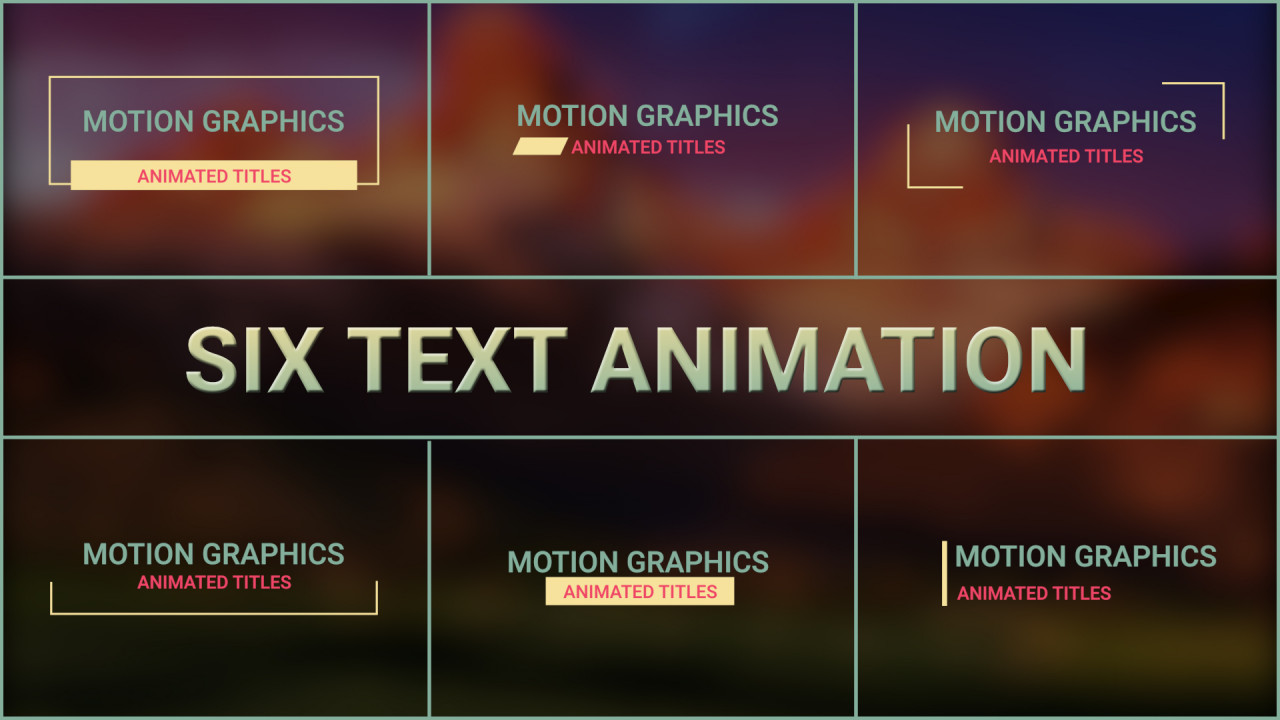 Six Text Animations Motion Graphics Templates Motion Array