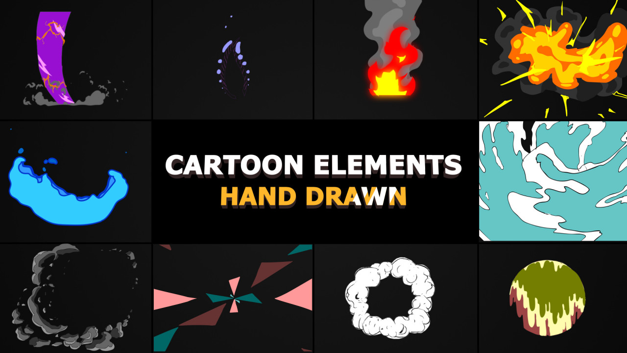 Elements cartoon. Element animation. Shape and Motion animated elements Pack. Big Pack of elements.