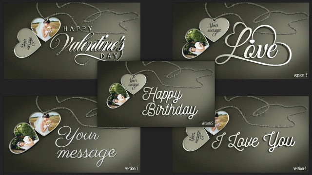 Heart Pendants And Messages: After Effects Templates