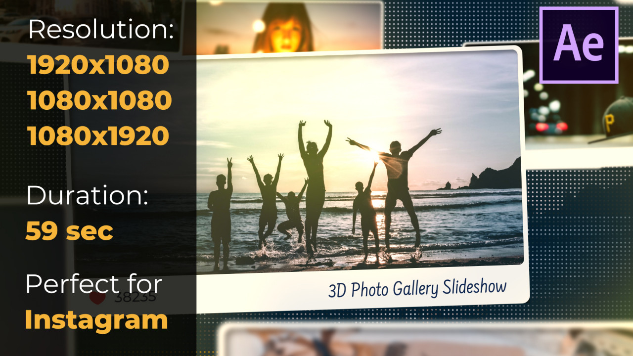3d picture gallery slideshow in after effects template free download
