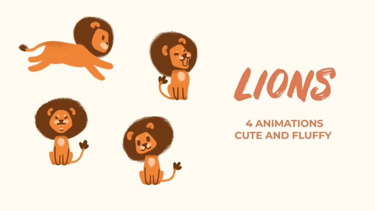 Lions. Hand Drawn Pack: Stock Motion Graphics