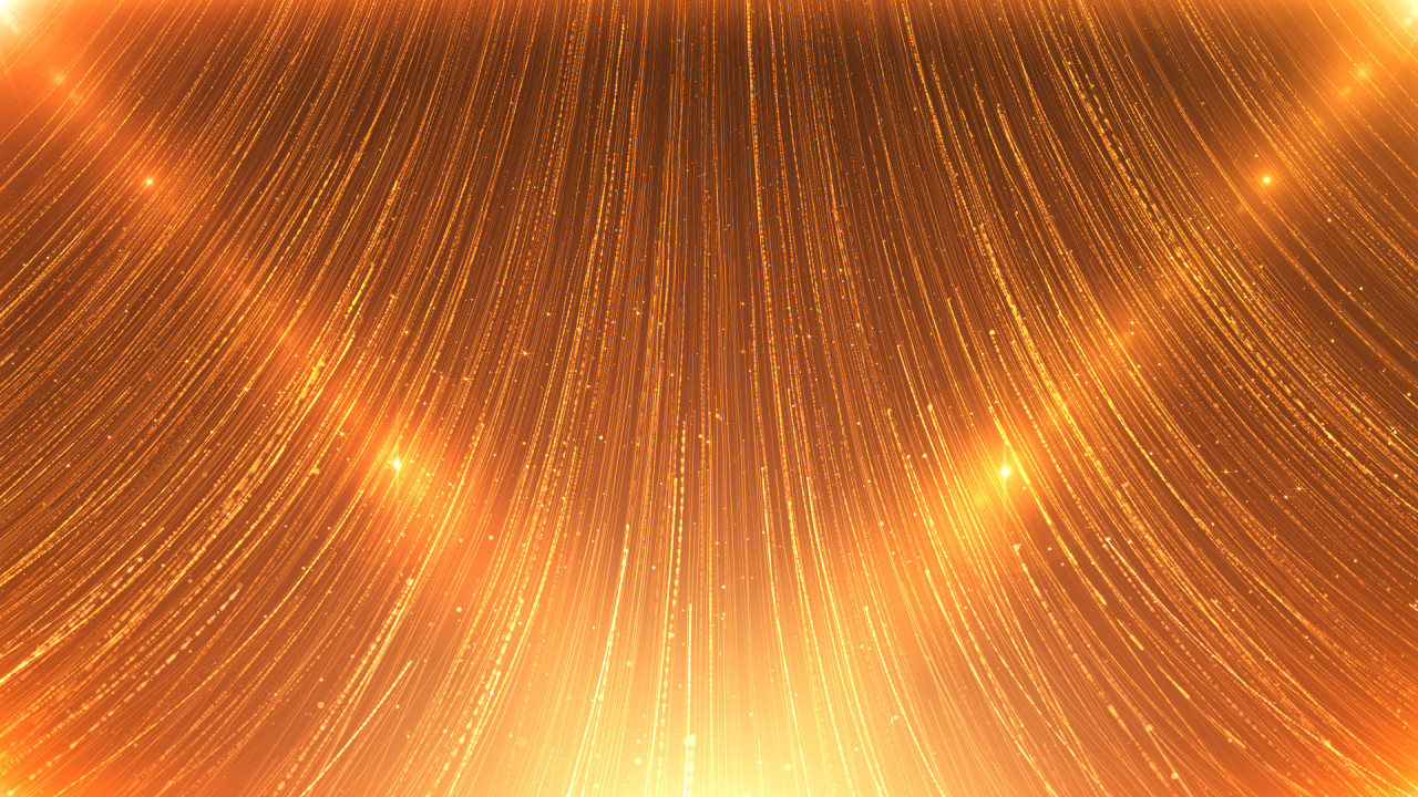 Gold Strands Streaming Lights Background Stock Motion Graphics