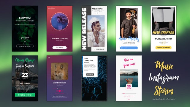 Music Instagram Stories: Motion Graphics Templates