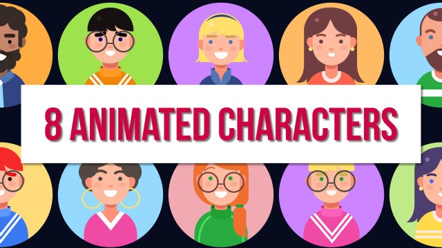 8 Animated Characters: Motion Graphics Templates