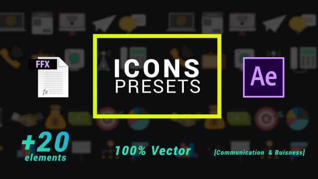 Icons Presets- Business And Communication: After Effects Presets