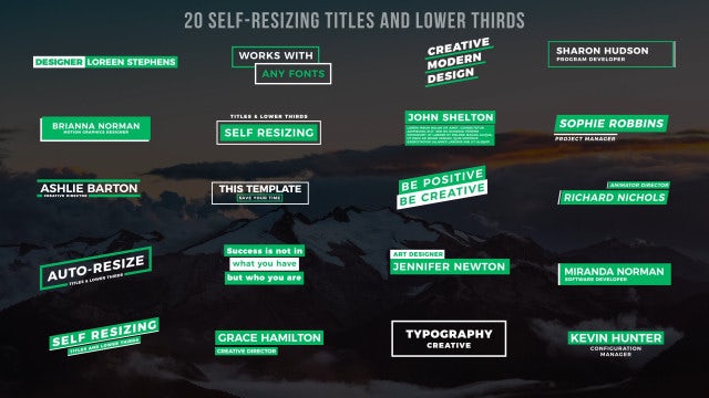 Self Resizing Titles And Lower Thirds II: After Effects Templates
