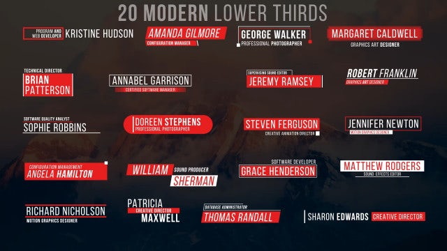 Lower Thirds IV: Motion Graphics Templates