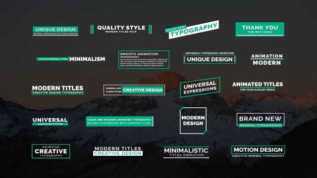 20 Animated Titles V: Motion Graphics Templates
