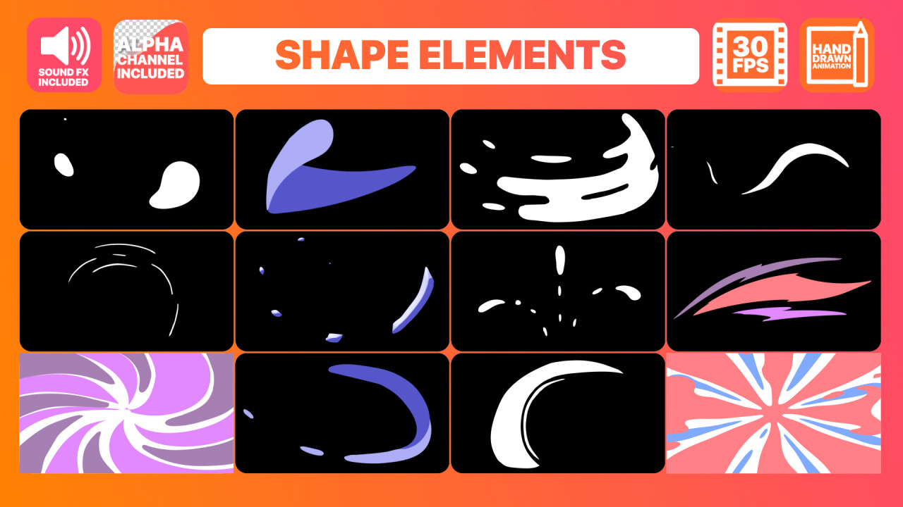 Shape elements. Title Shape. Transition Pack Shape elements. Videohive Shape and Motion animated elements Pack.