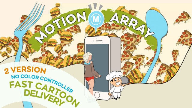 Cartoon Restaurant Delivery Service: After Effects Templates
