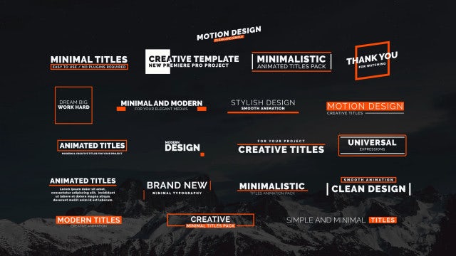 20 Animated Titles II: Premiere Pro Templates