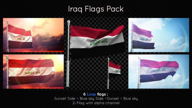 Iraq Flags Pack: Stock Motion Graphics